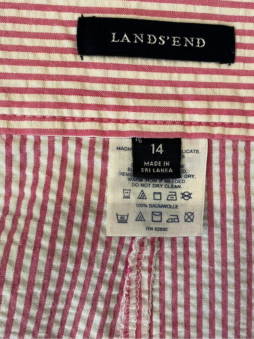 Lands' End Pink Seersucker A-Line Skirt - Picture 6 of 7